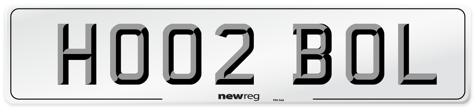 HO02 BOL Number Plate from New Reg